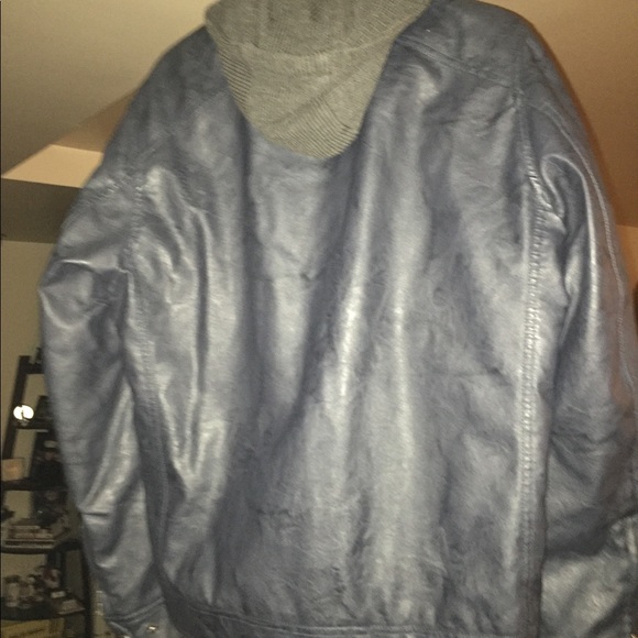 Michael Kors Blue Faux Leather Jacket - Picture 3 of 7